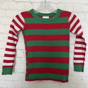 Hanna Andersson Unisex Christmas Striped Long Sleeve Pajama Top - Size 5
